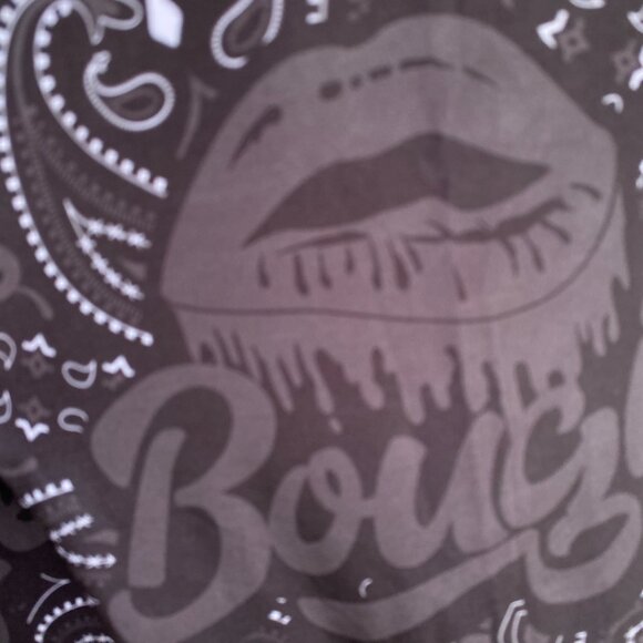 Bougie Boutique Women’s Leggings Size XXL 2XL Black White Paisley Print Spellout - Picture 4 of 8